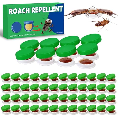 Roach Bait - Roach Traps Cockroach Bait Gel, Cockroach Killer Indoor Infestation, Indoor Home Repellent for Small Large Cockroaches, Get Rid of Roaches Permanently Outdoor (48)