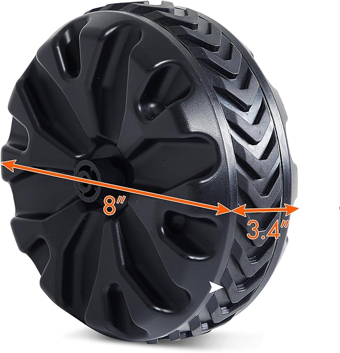 PORTAL Wagon Wheels Replacement 8" Diameter X 3.4" Wide for Utility Wagon Cart
