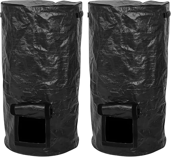 2 Pack Compost Bin Bag, Reusable Garden Yard Waste Bag, 34 Gallon Organic Compost Bins Bags and Compostable Kitchen Waste Degradable, Corrosion