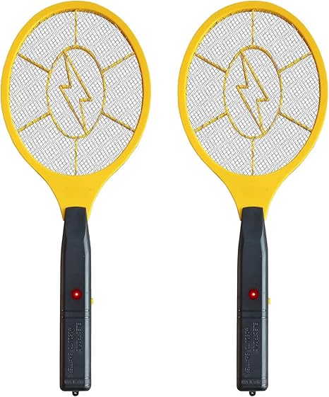 2 Pack Electric Fly Swatter, Handheld Bug Zapper Racket for Outdoor & Indoor, Mosquito Zapper Racket Battery Powered Tennis Mosquito Rackets for Insect
