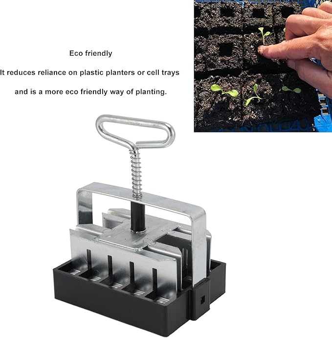 Soil Block Maker, 20 Cells Manual Comfortable Handle Material Space Saving with Comfortable Grip Soil Block Maker for Garden