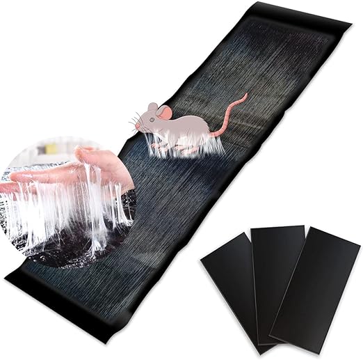 ELEGENZO Sticky Mouse Trap Mouse Traps Indoor for Home Rat Traps That Work for Trapping Snakes Rats Spiders Roaches & Other Rodents, 3 Transparent