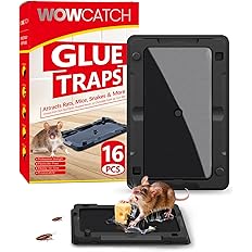 Rat, Snake and Mouse Traps 12 PK, Large Bulk Sticky Glue Traps Indoor for Home Pre-baited, Pet Safe Rodent Catcher for Garage, Kitchen, Catches Roaches, Spiders, Lizard, Non-Toxic, Large