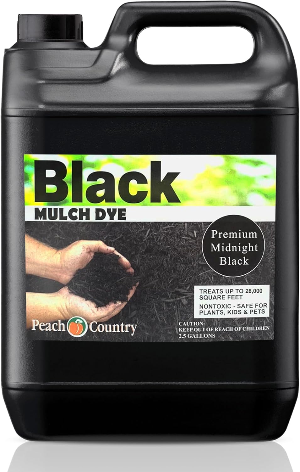 Peach Country Midnight Black Mulch Dye Color Concentrate - 2,800 Sq. Ft. - Brighten Up Old Mulch Beds with Premium Dye (1 Quart, Black)