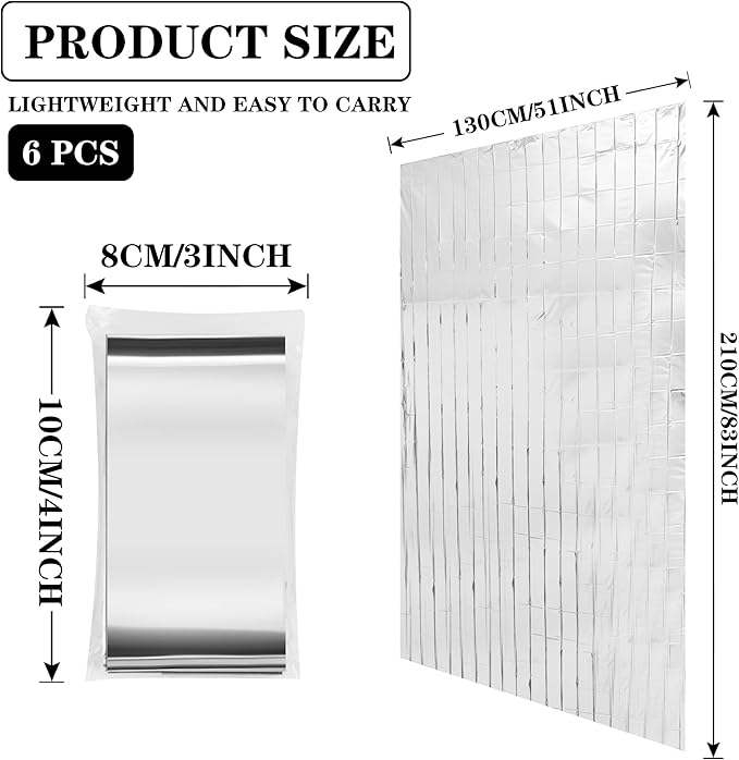 Reflective Mylar Film Silver Mylar Sheets Garden Greenhouse Covering foil for Grow Room Plant Growth Outdoor Survival Camping First Aid (83 x 51 Inch), 6 PCS