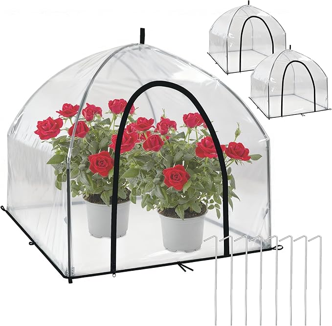 36″*36″*35.5″, Mini Greenhouse Winter Plant Warm Covers - Raised Bed Cover for Seed Starting, Warm Tent Freeze Protection Humidity Domes for Gardening & Winter Shelter and Protecting Plants, 2pcs