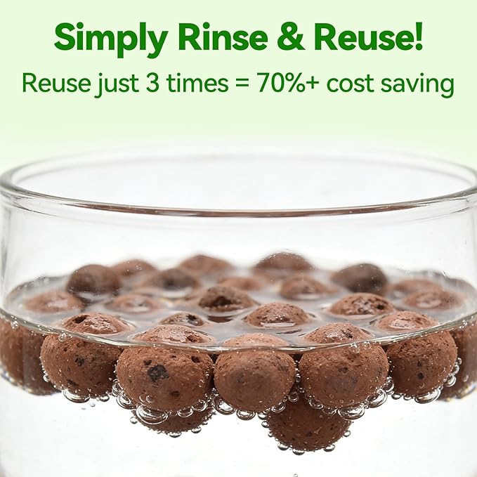Zeedix 3QT Leca Clay Pebbles for Plants, 4mm-16mm Clay Balls Hydroton Leca Balls for Hydroponic Growing Gardening Orchids Drainage Decoration Aquaponics