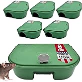 12 Pack Key–Required Rat Bait Stations & Mouse Bait Stations – 6 Large & 6 Compact, Lockable Weather–Resistant Plastic for Indoor & Outdoor – Keeps Children & Pets Safe