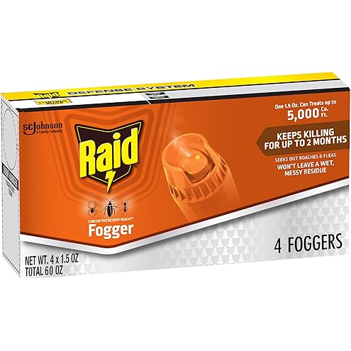 Raid Concentrated Fogger 1.5 Oz - 4 Pack W/Health and Outdoors Wipes