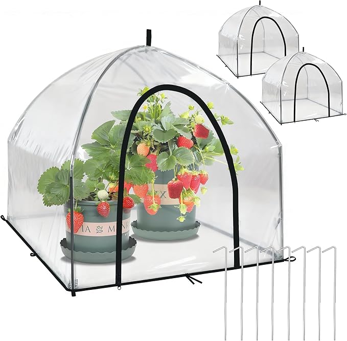 24.5″ *24.5″ *20.5″, Mini Greenhouse Winter Plant Warm Covers - Raised Bed Cover for Seed Starting, Warm Tent Freeze Protection Humidity Domes for Gardening & Winter Shelter and Protecting Plants 2pcs