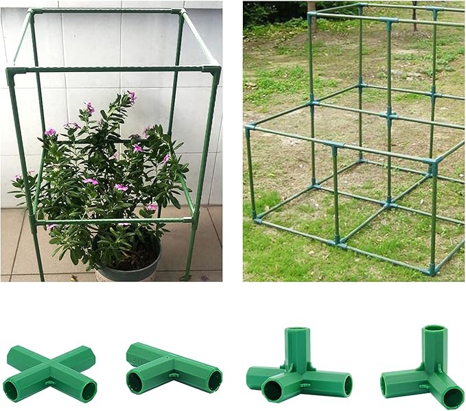 20PCS Fitting 0.43 Inch 11mm 4 Types Stable Support Heavy Duty Greenhouse Frame Building Connector Suitable for Grape Trellis Sunscreen Shed Gardening Plant Stakes for Flower and Greenhouse Frames