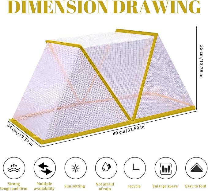 Plant Covers, Foldable Raised Garden Bed Cover, Garden Row Accelerator Cover 31.5x13.4x13.7 Plant Net Cage Greenhouse for Protecting Vegetable Fruit..