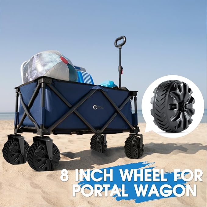 PORTAL Wagon Wheels Replacement 8" Diameter X 3.4" Wide for Utility Wagon Cart