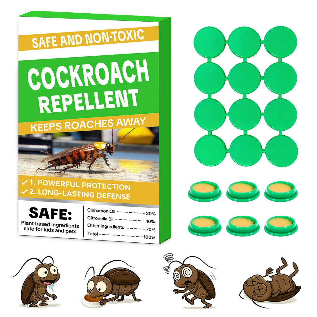 Cockroach Gel Bait Traps 32 Pack, Cockroach Repellent Indoor Home, Roach Deterrent, Pet Safe Roach Repeller Outdoor, Keep Roaches Away, Get Rid of Roaches for House, Hotel,Warehouse