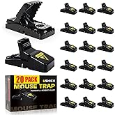 JT Eaton 409 Jawz Indoor Plastic Mouse Trap for Solid or Liquid Bait, Instant Kill Mouse Traps, No-Touch Disposal with Trap Set Indicator 24-Pack
