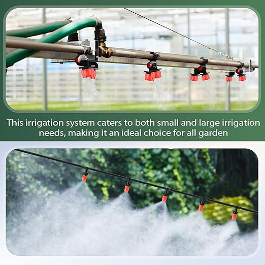 VIHOSE 328 FT Drip Irrigation System Kit 1/4" Blank Distribution Tubing Automatic Garden Watering Sprinkler System Sprinkler Kit for Garden Raised Bed Greenhouse Yard Lawn Plant Misting System