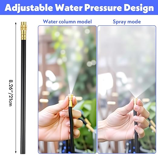 49.21Ft Drip Irrigation Kit, Garden Drip Irrigation System - 360° Adjustable Automatic Watering System with Brass Nozzles for Yard, Lawn, Greenhouse Plants