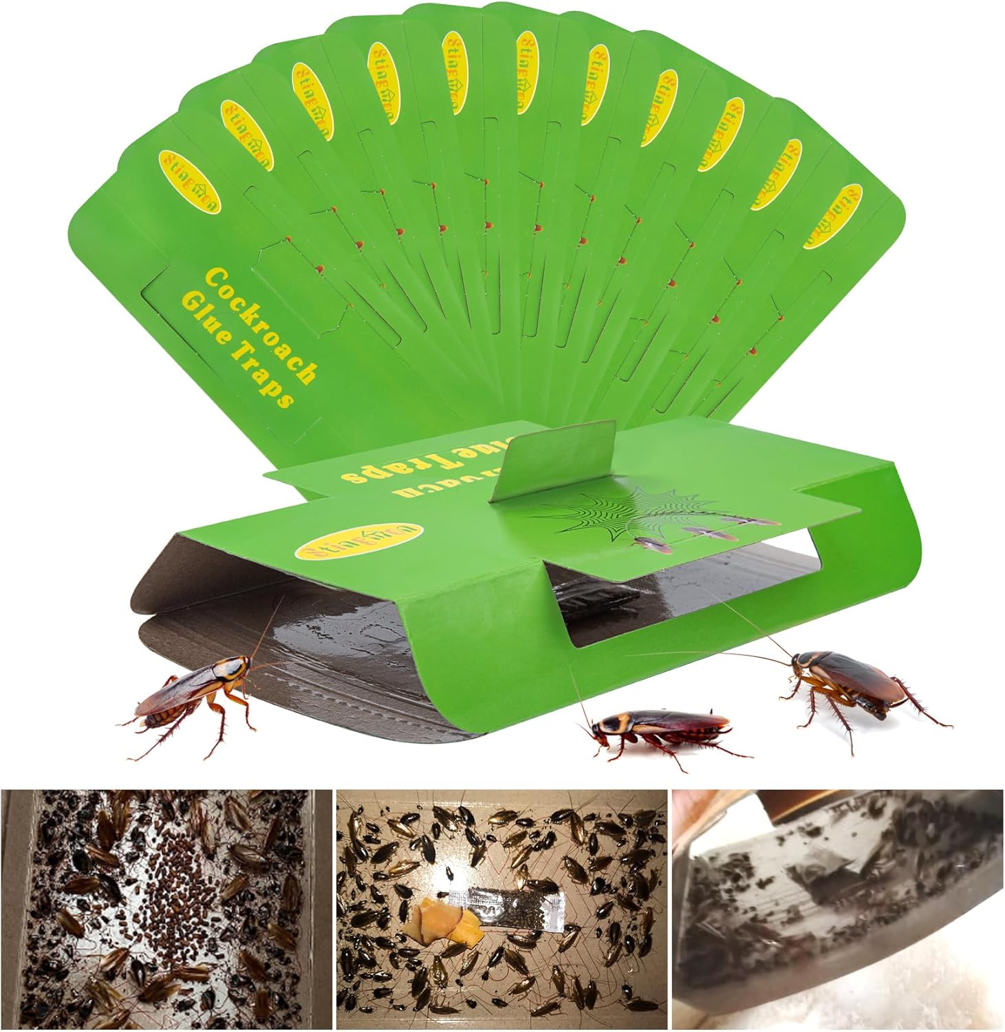 18 Pack Roach Traps Indoor Roach Killer Indoor Infestation, Cockroach Killer Indoors Home Cockroach Trap Sticky Traps for Insects