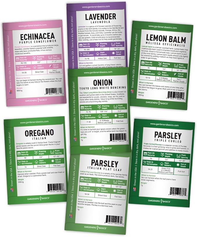 35 Medicinal & Culinary Herb Seeds Variety Pack - Heirloom Non-GMO Garden Kit for Indoor, Outdoor & Greenhouse Growing - Apothecary, Tea & Cooking Herbs - Gift for Gardeners