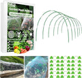 Garden Hoops and Netting for Raised Beds, Fiberglass Greenhouse Hoops Grow Tunnel with 10x50ft Ultra Fine Mesh Netting Kit Pest Barrier for Garden Protection, Deer Bird Insect Bug Gardening Plant Net