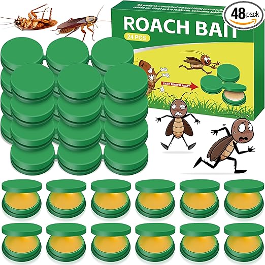 Roach Bait - Roach Traps Cockroach Bait Gel, Cockroach Killer Indoor Infestation, Indoor Home Repellent for Small Large Cockroaches, Get Rid of Roaches Permanently Outdoor (48)