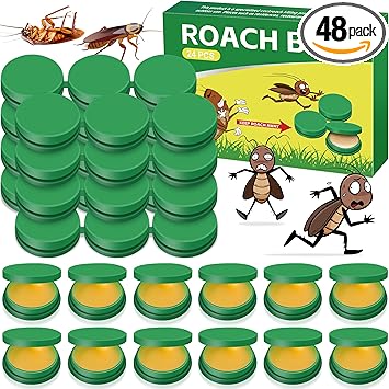 Roach Bait - Roach Traps Cockroach Bait Gel, Cockroach Killer Indoor Infestation, Indoor Home Repellent for Small Large Cockroaches, Get Rid of Roaches Permanently Outdoor (48)