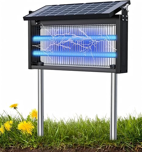 17.7 * 9.8 * 7.1in Bug Zapper Outdoor - Mosquito Repellent Outdoor Patio,Solar Bug Zapper Indoor,Waterproof Portable Fly Zapper,High Powered 4500V Mosquito Zappers Killer for Home,Patio,Camping