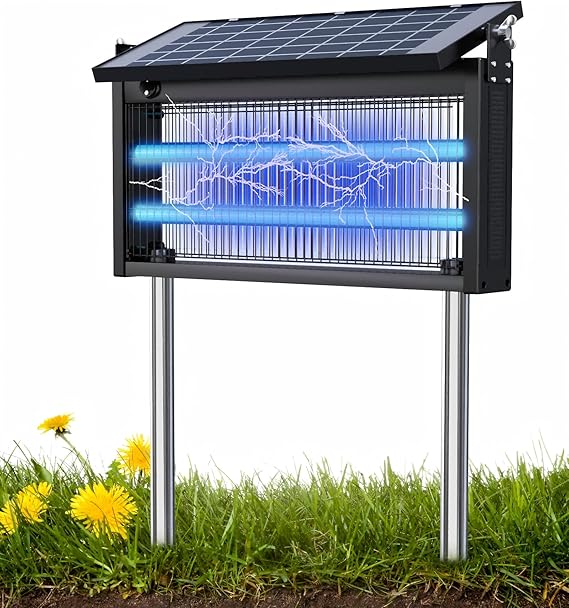 17.7 * 9.8 * 7.1in Bug Zapper Outdoor - Mosquito Repellent Outdoor Patio,Solar Bug Zapper Indoor,Waterproof Portable Fly Zapper,High Powered 4500V Mosquito Zappers Killer for Home,Patio,Camping