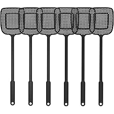 MR.SIGA Heavy Duty Long Handle Fly Swatter, Gray, 6 Pack