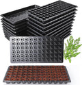 (20Pack) 72-Cell Seed Starter Trays with Dibber, 10 Pack Nursery Starting with Base Tray, 72 Hole Soil Digger for Setting Out Quickly, Seedling Planting Tray, Germination Kit Trays Reusable