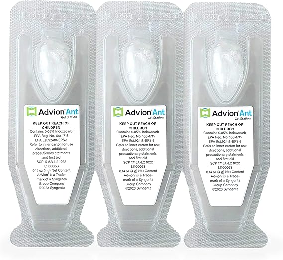 Syngenta Advion Ant Gel Station Insecticide, Ready-to-Use Ant Gel Bait with The Active Ingredient Indoxacarb, Bait for Use Indoor and Outdoor, 1 Box (3 Total Stations)