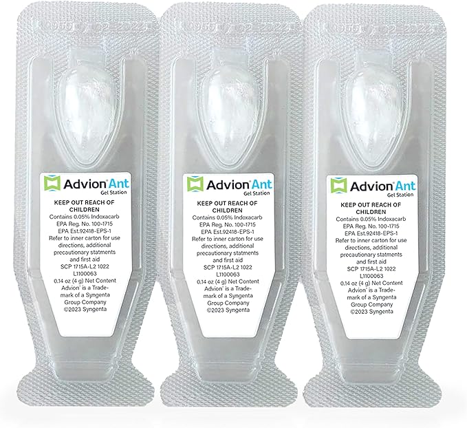 Syngenta Advion Ant Gel Station Insecticide, Ready-to-Use Ant Gel Bait with The Active Ingredient Indoxacarb, Bait for Use Indoor and Outdoor, 1 Box (3 Total Stations)