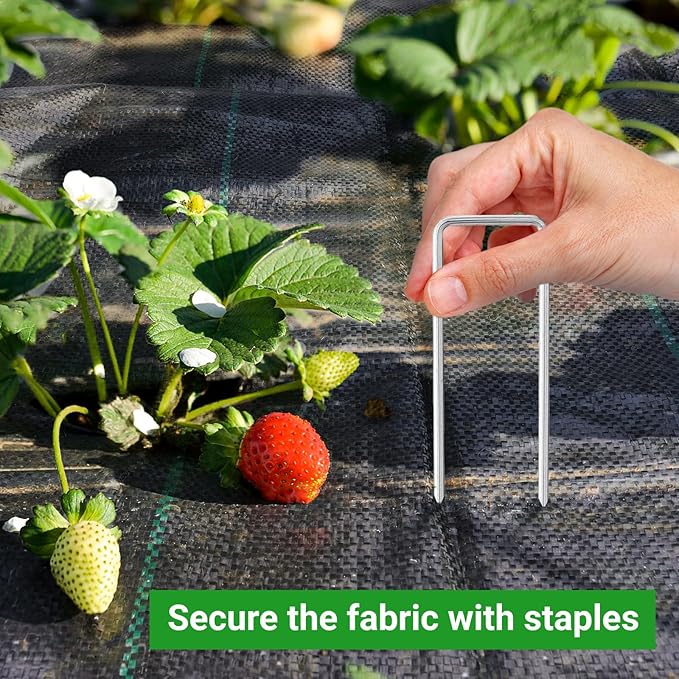 2 Pack Weed Barrier Landscape Fabric Heavy Duty with Holes,Thicken Weed Block Gardening Ground Cover Mat,Weed Control Garden Cloth,Black Plastic Ground Cover,Commercial Driveway Fabric 4x25ft