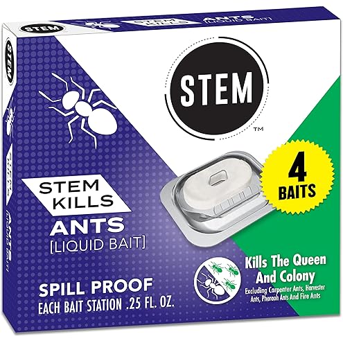 STEM Liquid Ant Baits, Kills The Queen and Colony, for Indoor Use, 8 Spill Proof Bait Stations