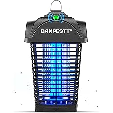 BANPESTT Bug Zapper & Electric 4000V Mosquito Killer – Waterproof Indoor/Outdoor with Dusk-to-Dawn Sensor, Durable Grid & Easy-Clean Tray for Patio, Garden & Home (Black)