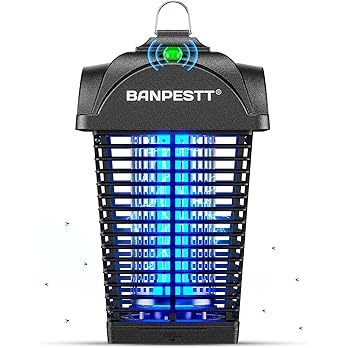 BANPESTT Bug Zapper & Electric 4000V Mosquito Killer – Waterproof Indoor/Outdoor with Dusk-to-Dawn Sensor, Durable Grid & Easy-Clean Tray for Patio, Garden & Home (Black)