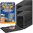 Qualirey 100 Pieces Mouse and Insect Glue Traps Baited Sticky Plastic Boards for House Rodents Heavier Adhesive Traps with Nontoxic Glue for Insects, Ready to Use, Pet Children Safe