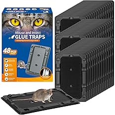 Qualirey 100 Pieces Mouse and Insect Glue Traps Baited Sticky Plastic Boards for House Rodents Heavier Adhesive Traps with Nontoxic Glue for Insects, Ready to Use, Pet Children Safe