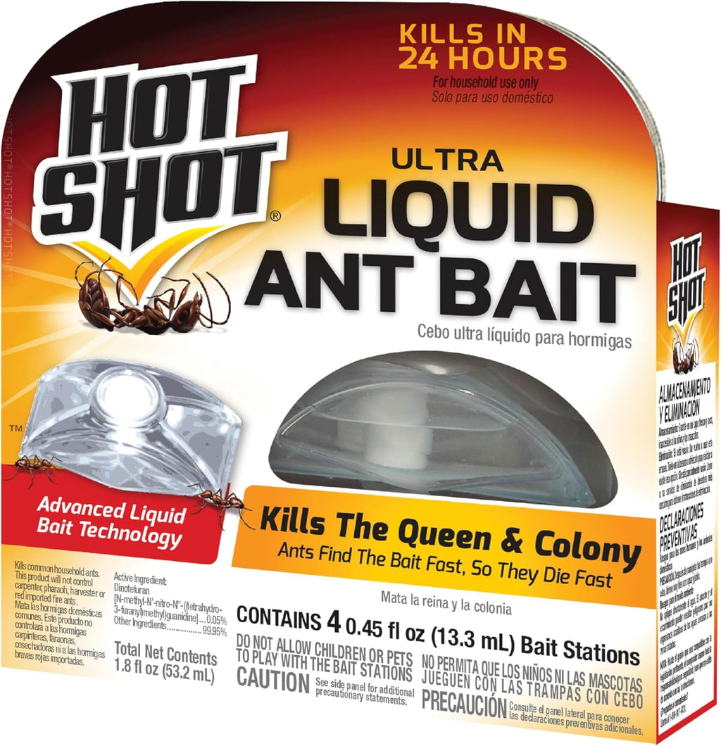 Hot Shot MaxAttrax Ant Bait 8 Count, Child-Resistant Bait Stations