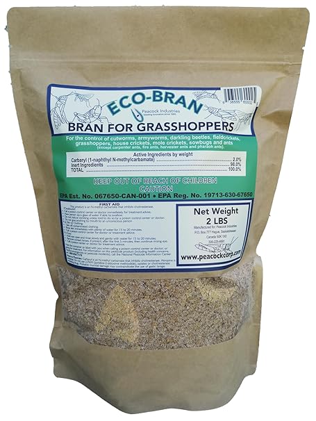 Broad Spectrum Grasshopper & Cricket Bait - Contains 2% Carbaryl - Control of Grasshoppers, Cutworm, Locust, Mole & Mormon Crickets, Sow Bugs (Roly-Poly), Ants, Beetles & More! (2 lbs)