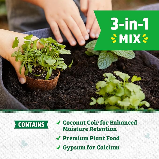 Back to The Roots 3-in-1 Seed Starting Mix 6 Quarts, 100% Organic & USA Made for Herbs, Veggies, Flowers, w/Nutrient Rich Plant Food, Worm-Castings, & Moisture Controlling Yucca Brown