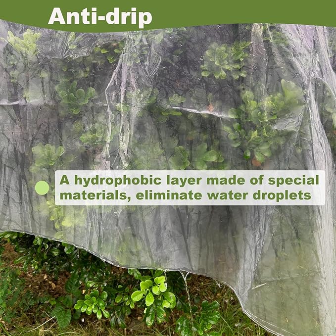 6 mil Greenhouse Plastic Sheeting, Clear Greenhouse Film, UV Resistant Thickened Plastic Sheeting Heavy Duty, Polyethylene Green House Plastic Cover(20 x 25ft)