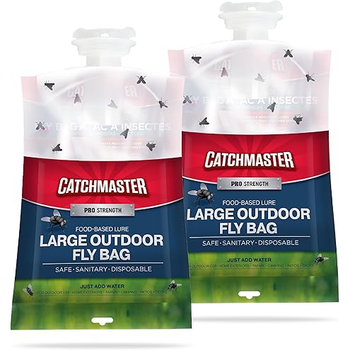 Glovv Fly Traps Outdoor Hanging with Bait, 6 Pack Disposable Flies Bags Hunter Ranch Trap, Control Bug Catcher Killer Repellent for Stable Horse Barn & Farm