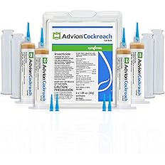 Advion Cockroach Gel Bait, 4 Tubes x 30-Grams, 4 Plunger and 4 Tips, German Roach Insect Pest Control, Indoor and Outdoor Use, Roach Killer Gel for American, German and Other Major Cockroach Species