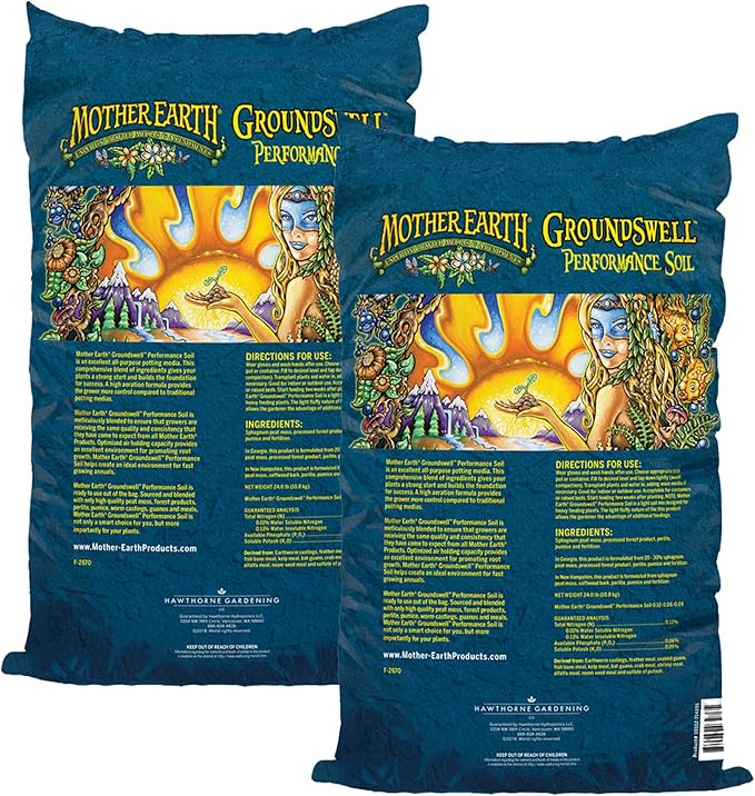Groundswell Performance Soil, All Purpose Potting Soil for Plants, Gardens, Raised Beds, Flowers, High Aeration Formula, 1.5 cu. ft. Each, (2-Pack, 3 cu. feet Total)