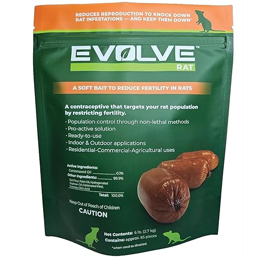 Evolve Rat Birth Control Soft Bait Sausages – 6 lbs | Scientifically Proven Rat Population Control | Not a Poison, Long-Term Population Management