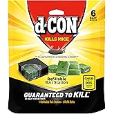 d-CON Refillable Corner Fit Mouse Poison Bait Station, 1 Trap + 20 Bait Refills