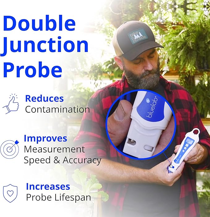 Bluelab pH Pen Meter and Probe Care Kit pH with Calibration Supplies, Storage Solution & Brush, Reliable Digital Tester for pH, Temperature in Growing Solutions, Optimal Plant Health and Yield
