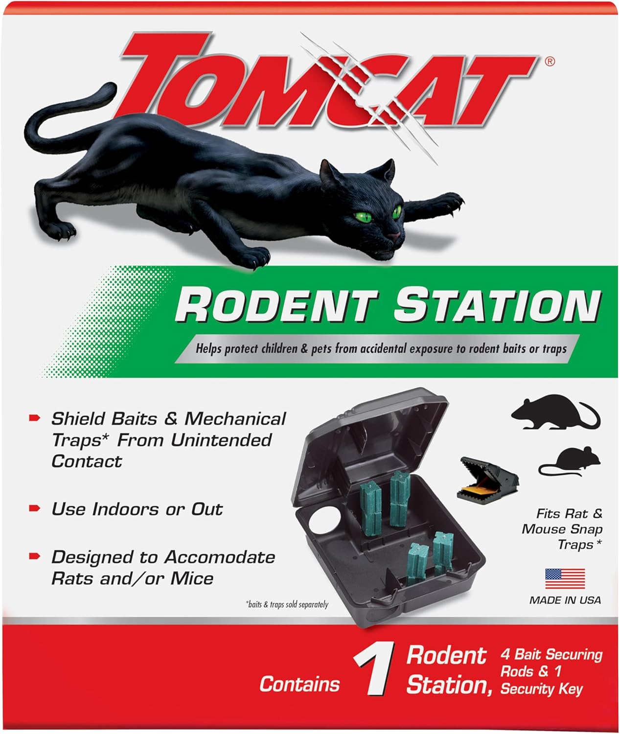 Tomcat Bromethalin Place Pacs Bait, Pest Control for Agricultural Buildings and Homes, Kill Rats and Mice