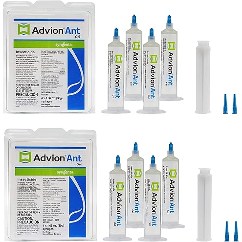 Advion Ant Gel Bait, 4 Tubes x 30-Grams, 1 Plunger and 2 Tips, Effective Ant Bait, Formulated with 0.05% Indoxacarb, Indoor and Outdoor Use, Ant Killer Gel for Control of Most Major Ant Species